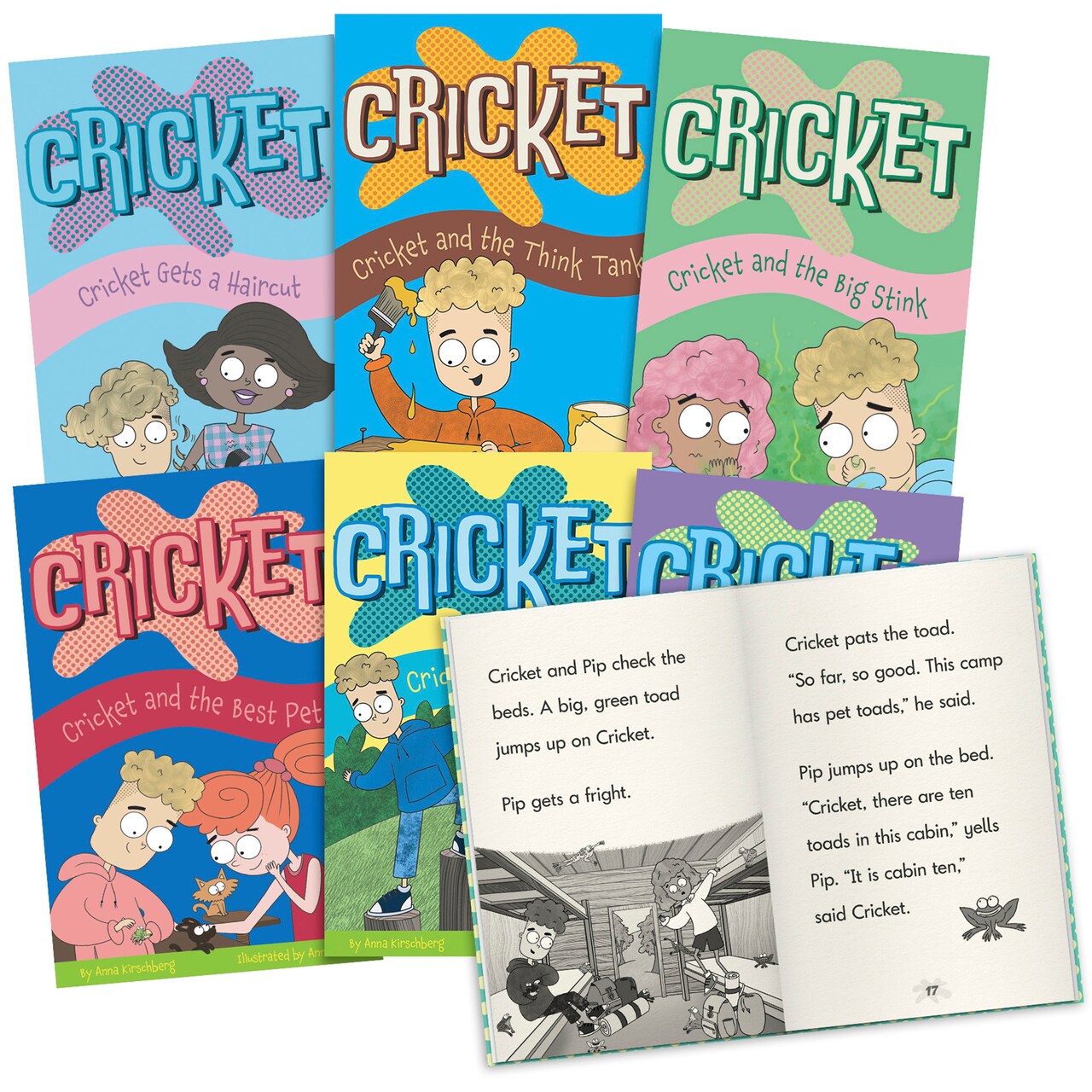 Junior Learning Cricket the Kid Decodable Chapter Books, Boxed Set, 6 Decodable Chapter Books, Grades 2-4, Science of Reading Program